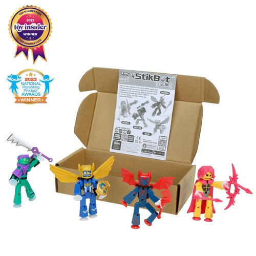 Zing StikBot Legendz Series 1 - Includes Valor, Ruebell, Dominus and Raze Oni - Collectible Action Figures and Accessories, Stop Motion Animation, Ages 4 and Up