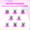 GAQQI Lash Clusters, GQ19 Individual Lashes 168pcs D Curl, DIY Lash Extension 14mm Length Only False Eyelash Clusters, Natural & Wispy Lash Wisps (GQ19,D Curl,14mm)