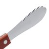 Wall2Wall Stainless Steel Straight Edge Wide Butter Spreader Deluxe Sandwich Cream Cheese Condiment Knives Set Kitchen Tools, Wood Handle, 8” (4)