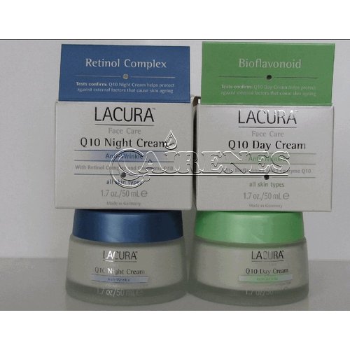 Lacura Q10 Anti-wrinkle Day (1.70z) and Night Face Cream Q10 Anti-Wrinkle Set, (1.7oz) 2 Sets