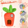 Globright Hide and Seek Squeaky Dog Plush Toy Carrot and Bunny Set, 4 Pack Dog Puzzle Toys for Training and Cleaning, Interactive Tough Dog Toy for Small Medium Dogs