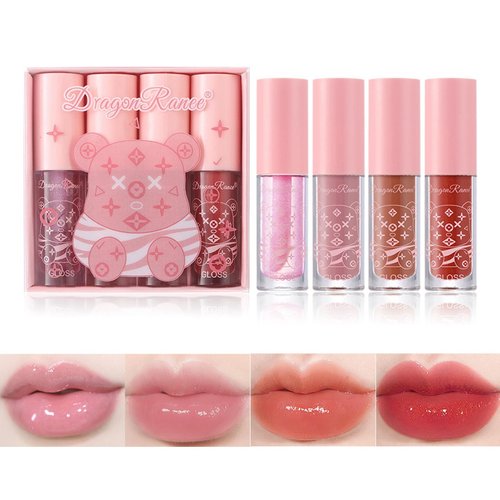 Rosarden Lip Oil Set, 4 packs Lip Oil And Lip Gloss Kit, Plumping Lip Gloos For Very Dry Lips, Non-Sticky Lip Gloss Lip Plumper Lipgloss Gift Set For Women & Girl, Long Lasting Lip Glow Oil Tinted