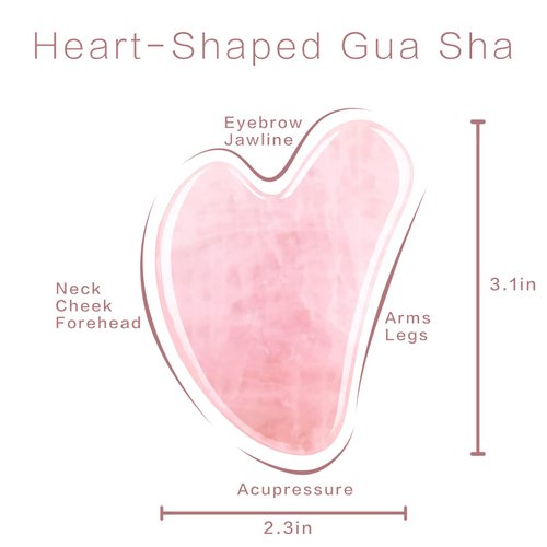 Contrybox Gua Sha Facial Tools 2 Pack, Rose Quartz Guasha Tool for Face Gua Sha Stone for Puffiness Reducing & Jawline Sculpting Face Stone Gua Sha Tools for Skin Care Woman GuaSha Stone Tool, Pink