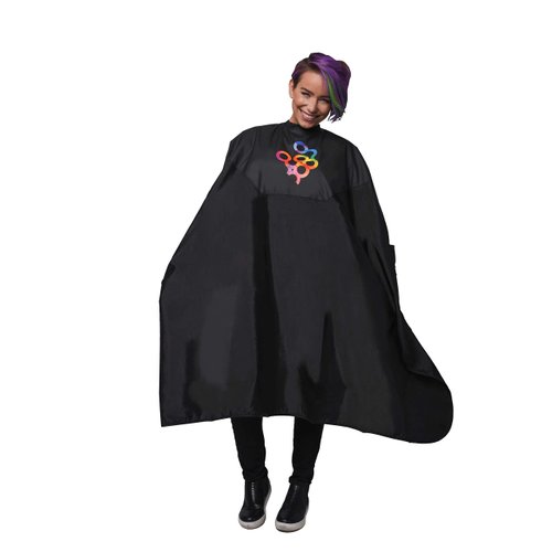 FRAMAR Color Cover Salon Cape – Hair Cape with Snap Closure and Rubberized Chest, Cosmetology Supplies and Hair Cutting Cape