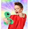 DolliBu Green Alien Plush Toy - Super Soft Space Stuffed Animal Creature, Cute Alien Toy for Kids and Adults, Alien Plush Stuffed Animals for Cuddling, Alien Doll Gift for Girls and Boys - 6 Inches
