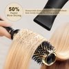 SHINLEA Small Round Hair Brush for Short Hair, Aluminum Roller Brush for Blow Drying Bangs, Salon Hairbrushes for Women Curly and Straight Hair - 1.3 Inch Barrel, 1.9 Inch with Bristles