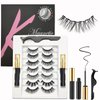 Magnetic Eyelashes with Eyeliner Kit 7 Pairs, 3D Wispy Lashes Natural Look, 7 Styles Fluffy False Eyelashes Pack, by TMIELYBS