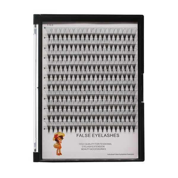 Bodermincer 200pcs 20D Premade Volume Fans Eye Lashes Extensions Thickness 0.07mm 8-16mm to Choose Black Soft Individual False Eyelashes Makeup Fake Lashes Cluster（11mm）