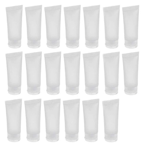UPSTORE 20PCS Emply Plastic Cosmetic Soft Tube Vial Bottles with Flip Cover Makeup Travel Sample Packing Storage Holder Container for Toothpaste Shampoo Facial Cleanser Body Lotion (20ml/0.7oz)