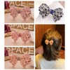 Lemeilleur 4 PCS Sparkly Rhinestone Bow Metal Hair Barrettes Crystal Bowknot Ponytail Holder French Side Hair Clips Hair Pins Hair Slide Stylish For Women Girl Hair Jewelry Accessories