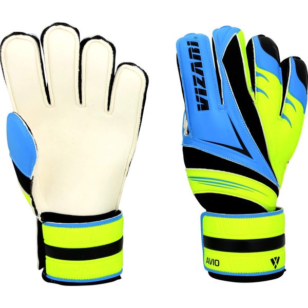 Vizari Avio F.P. Soccer Goalkeeper Gloves - Superior Grip, All Skill Levels - Non-Slip Receiver Gloves | for Kids and Adults (Blue/Green, Size 5)