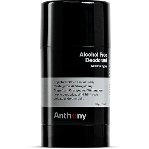 Anthony Alcohol Free, Aluminum Free Deodorant for Men – Non-Irritant Cool Gel Stick for Sensitive Skin – Sport Strength Stick Prevents Odor All Day – Clear, Stain Free – 2.5 Fl Oz