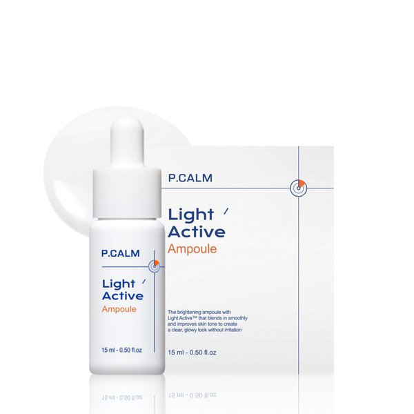 PCALM Light Active Facial Skin Serum Ampoule - Blemish Sagging Sebum Care Exfoliating Dead Skin Regeneration Even Skin Tone 0.5 Oz Dry Sensitive Oily Niacinamide Korean