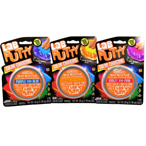 JA-RU Lab Putty - Color Changing Putty (6 Units Assorted) Heat Sensitive Sensory Putty for Kids. Non Sticky Slime Party Favors for Kids. Stress Relief Anger Management Toys. 9576-6p