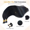 I Tip Hair Extensions #1B Natural Black I Tip Extensions Real Human Hair Keratin Tip Hair Extension Long Straight Cold Fusion Hair Extensions Human Hair Itip Black 24 Inch 50s 50g/Pack