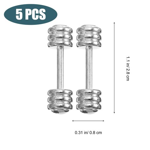 Veemoon Miniature Dollhouse Accessories 5pcs 1: 12 Mini Dumbbells Model Miniature Sports Equipment Dollhouse Miniature Ornament Decoration Miniature Dumbbells Mini Cute Dumbbells Charms