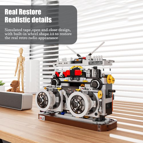 Ueuo Building Blocks Radio Classic Retro Series,Collectible Display Model Toy as A Wonderful Gift Idea for Adults, Easter/Birthday for Boys and Girls 1199PCS