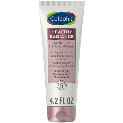 Cetaphil Face Wash, Healthy Radiance Gentle Exfoliating Cleanser, Visibly Reduces Look of Dark Spots and Hyperpigmentation, Designed for Sensitive Skin, Hypoallergenic, Fragrance Free, 4.2oz