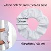 25 Pack White Scrunchies for Tie Dye Kit Party Supplies, White Cotton Hair Elastic Ponytail Holder Hair Scrunchies for Women
