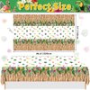 PIXHOTUL 4 Pack Hawaiian Luau Grass Tablecloths, Hawaii Luau Table Skirt Party Decorations, Tropical Palm Tablecover for Summer Beach BBQ Tropical Ahola Party Baby Shower, 86 x 51in (4)