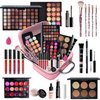 KARUIZI All in One Makeup Kit,Makeup Kit for Women, Teens and Girls, All-in-One Set with Eyeshadow Palettes, Lipsticks, Brushes, Storage Bag,Makeup gift set girls makeup sets ages 8-12 (Pink)