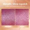 MAKI YIKA Metallic Pink Lipstick Long Lasting Bright Pink Lipsticks for Women, High Shine Glitter Lipstick No Smudge Transferproof Full-Coverage Liquid Lip Gloss (BR01 Love Story)