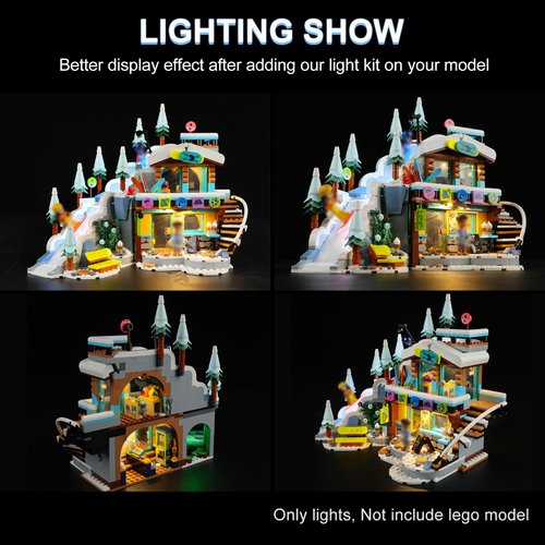 DALDED LED Lighting Kit for Lego Friends Holiday Ski Slope and Café 41756, LED Light Compatible with Lego 41756 Building Block Models (Music Version)
