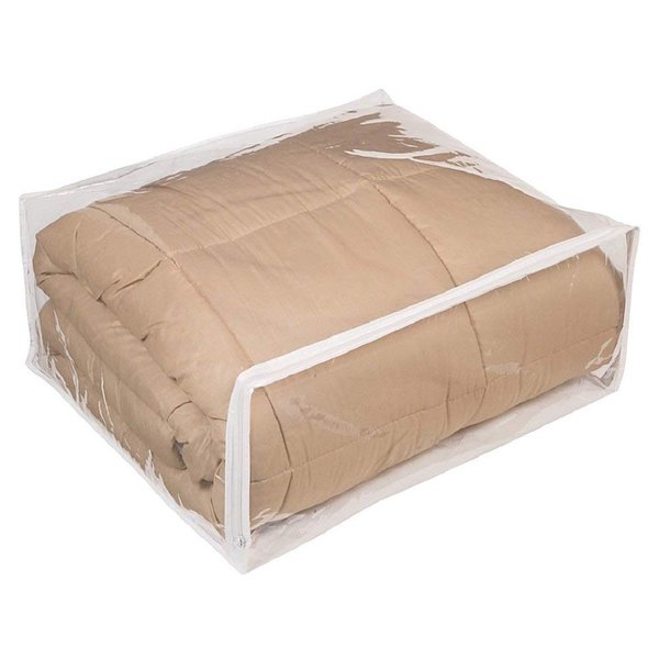 Set of 5 Clear Vinyl Zippered Storage Bags 22 x 18 x 7.5 Inch With Handles
