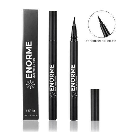 ENORME Black Waterproof Liquid Eyeliner - Vegan & Cruelty-Free Formula - Hypoallergenic Eye Makeup for Waterline and Eyelids - Long-Lasting Liquid Eyeliner (Pack of 1)