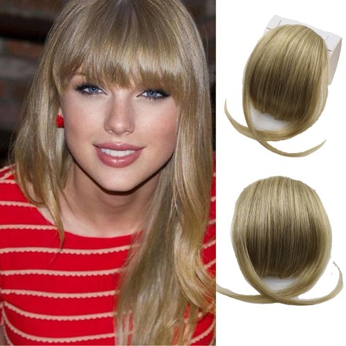 SAVASANA Clip on French Bangs-Real Human Hair Clip in Bangs Hairpieces Fake Air Bangs Fringe with...
