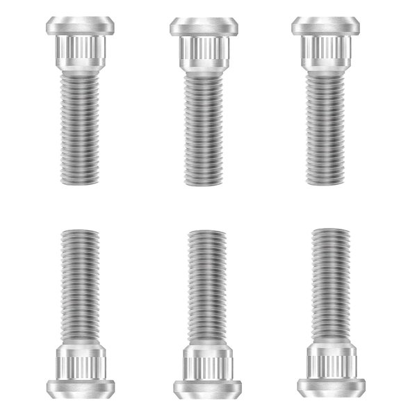 6PCS Wheel Studs,49mm Long & M12x1.5 Steel Lug Bolts, Wheel Lug Stud Car Accessories Compatible with Chevrolet Lexus Toyota Scion Pontiac Replace#610-266 90942-02049