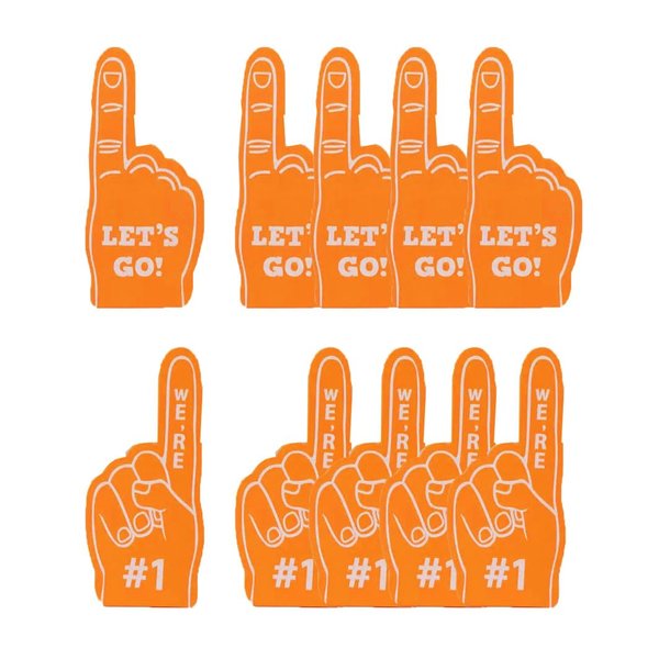 10 Pcs Orange Foam Finger Mini Foam Fingers Cheerleading Foam Finger for Baseball Basketball Soccer Events Team Themed Birthday Party