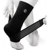 KARM Ankle Compression Sleeve with Compression Support Strap. Achilles Tendon Support Wrap. Achilles Tendonitis Brace for Women and Men (One Size, Black)