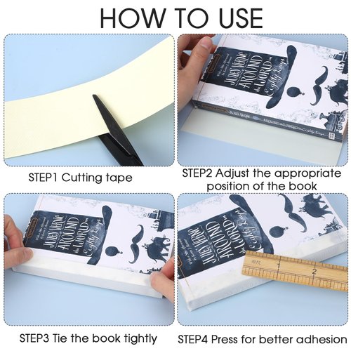 Mozeat Lens 33 ft Bookbinding Tape Book Tape Repair Book Binding Tape Cloth Book Repair Kit 2 Inch Wide Book Spine Tape Cloth Bookbinding Repair Tape White Book Tape for Reinforcing Book Spine Tape