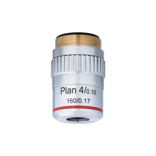AmScope 4X Plan Achromatic Objective Lens with Knurled Ring