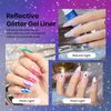beetles Nail Art Gel Liner Polish 12 Colors Reflective Glitter Gel Nail Polish, Gold Silver Pink Blue Purple Brown Black Gel Kit Soak Off Uv Nail Art Design Set, DIY Spring Manicure Gifts for Women