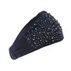 JJLFresheners Makeup Headband Super Soft Yoga Rhinestone Head Wrap Solid Color Elastic Hairbands Glittery Hair Accessories for Women and Girls Black