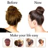 NICEMOVIC Bun Maker, 2PCS Medium Hair Donut Shaper, Ring Style Bun for Short and Thin Hair (3 Inch/Brown)