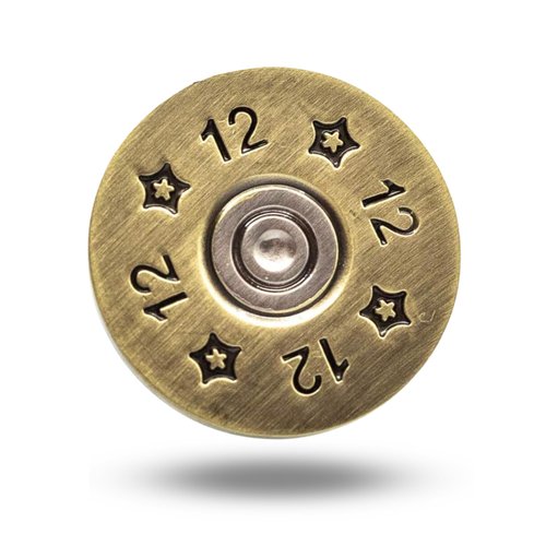 Full Metal Markers 12 Gauge Unique Magnetic Metal Golf Ball Marker with Hat Clip Accessory for Men & Women Shotgun (2 Ball Markers + 1 Hat Clip)