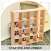 Toddmomy Dollhouse Miniature Wooden Storage Rack 16 Grid Shelves Doll House Wall Rack Bookshelf Display 1/12 Dollhouse Furniture Accessories Miniature Dollhouse Rack (6.69 * 6.69 * 1.38inches)
