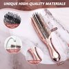 FERNIDA Detangling Brush for Straight Natural Wet or Dry Hair - Detangler Hair Brush for Adult Kids, 8-Row Soft Bristles Sensitive Scalp Brush Rose Gold