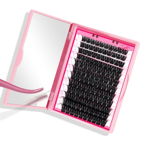Lash Clusters, 120 Pcs Individual Cluster Lashes DIY Lash Extension Zero Lush-D-10-18mix Eyelash Clusters Volume Wispy Lashes Super Thin Band Reusable Soft & Comfortable(Lush-D-10-18 mix)