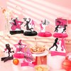 Poen 12 Pcs Pink Basketball Table Centerpieces Basketball Birthday Decorations Basketball Honeycomb Centerpieces Basketball Decorations for Birthday Baby Shower Party Supplies