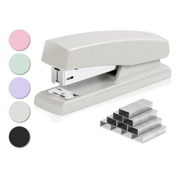 Deli Stapler, Desktop Staplers with 640 Staples, Office Stapler, 25 Sheet Capacity, White