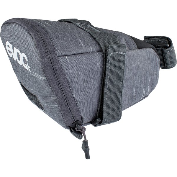 EVOC SEAT BAG TOUR saddle bag, Bicycle frame bag for more storage space on the seat post (size: M, 0.7 L storage space, abrasion-resistant, water-repellent, Hypalon reinforcement), Carbon Grey