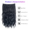ASKUANG Halo Hair Extensions for Women Wavy Curly Hair Extensions Invisible Wire Adjustable Size Removable Secure Clip in Extensions (Black)