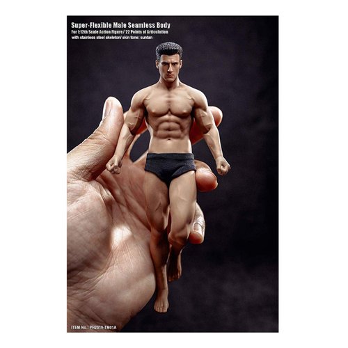 OBEST 1/12 Male Body 6 inch TBLeague Action Figure Full Set-Silicone Body+Head+Underwear-1/12 Scale Super Flexible Male Dolls for Arts/Drawings/Photography F Mezco SHF ML(PH2019-TM01A) (JH6N)