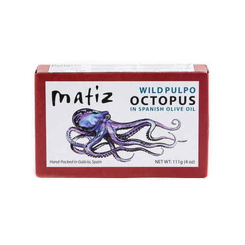 Matiz Pulpo Wild-Caught Pulpo Spanish Octopus in Olive Oil 4.0 Oz, (2 Pack)
