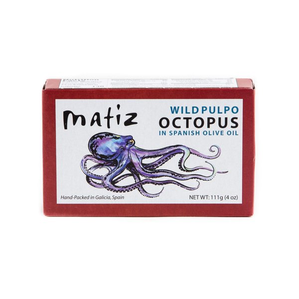 Matiz Pulpo Wild-Caught Pulpo Spanish Octopus in Olive Oil 4.0 Oz, (2 Pack)