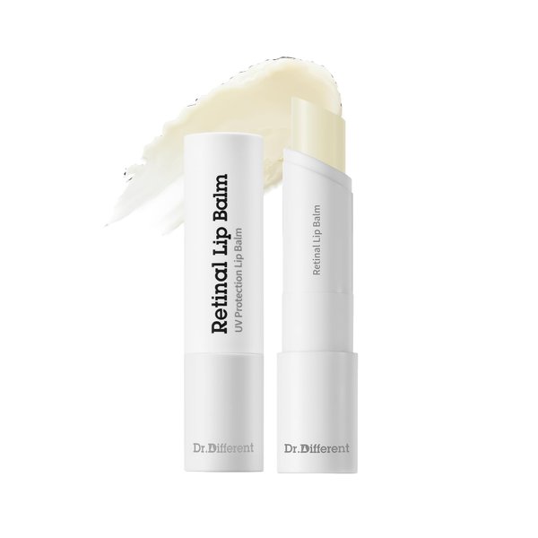 Dr.Different Retinal Lip Balm, Anti-Wrinkle Lip Treatment with Deep Hydration & Long-Lasting Moisture, K-Skincare made by Korean Dermatologist, 0.14oz (Clear)